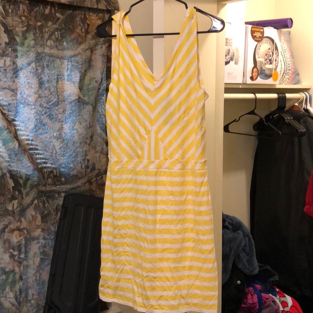 Yellow striped summer dress